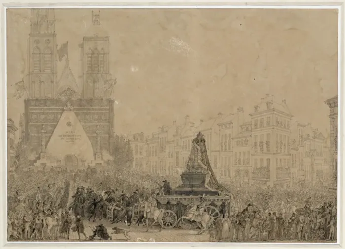 Framed Print : Arrival of the funeral procession with the remains of Louis XVI and Marie-Antoinette in Saint-Denis Framed Print : Arrival of the funeral procession with the remains of Louis XVI and Marie-Antoinette in Saint-Denis