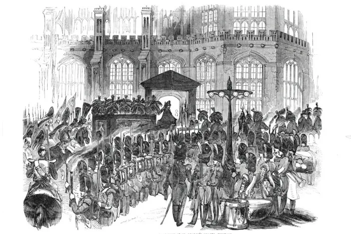 Framed Print : Arrival of the funeral procession at St. Georges Chapel, Windsor, December 1844 Framed Print : Arrival of the funeral procession at St. Georges Chapel, Windsor, December 1844