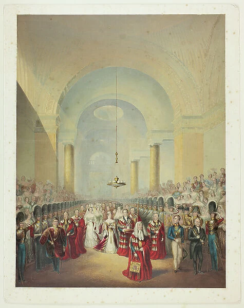 Arrival of Her Most Gracious Majesty at House of Lords to Open First Parliament of her Reign, n.d. Creator: George Baxter