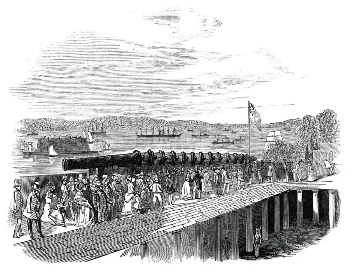 Framed Print : Arrival of The Great Britain'Steam-Ship at New York, 1845. Creator: Unknown Framed Print : Arrival of The Great Britain'Steam-Ship at New York, 1845. Creator: Unknown