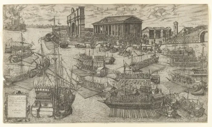Framed Print : The arrival of Henri III of France at the Lido in Venice in 1574, 1591. Creator: Anon Framed Print : The arrival of Henri III of France at the Lido in Venice in 1574, 1591. Creator: Anon