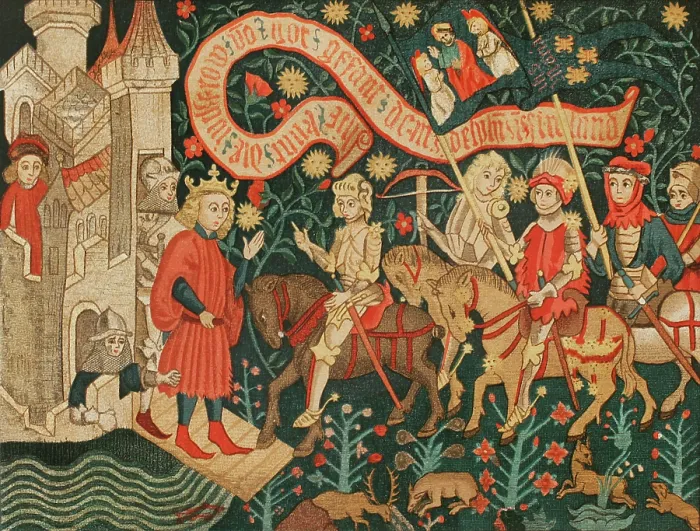 Framed Print : Arrival of Joan of Arc at the Castle of Chinon, 1429, (1877). Creator: Unknown Framed Print : Arrival of Joan of Arc at the Castle of Chinon, 1429, (1877). Creator: Unknown