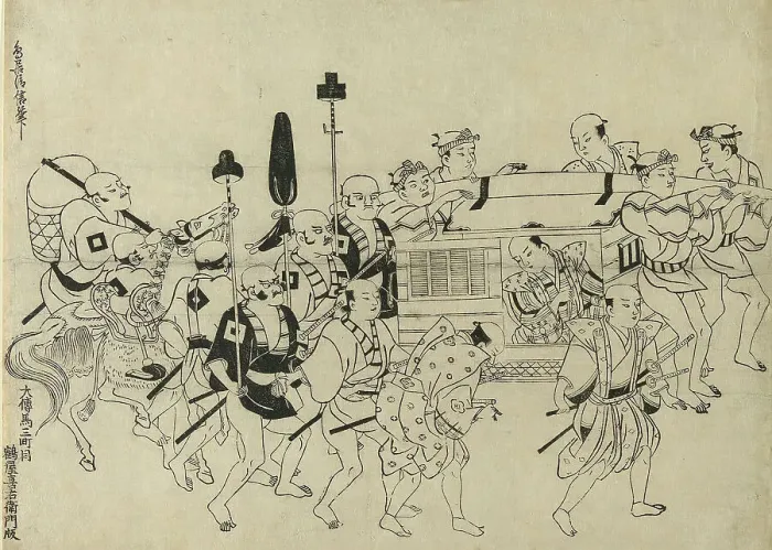 Framed Print : Arrival of the Korean Embassy in Edo, c. 1709. Creator: Torii Kiyonobu I Framed Print : Arrival of the Korean Embassy in Edo, c. 1709. Creator: Torii Kiyonobu I
