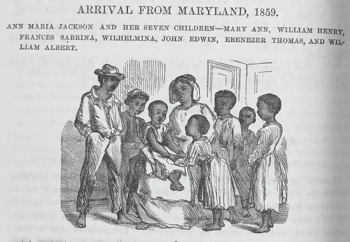 Framed Print : Arrival from Maryland, 1859; Ann Maria Jackson and her seven children, 1872. Creator: Unknown Framed Print : Arrival from Maryland, 1859; Ann Maria Jackson and her seven children, 1872. Creator: Unknown