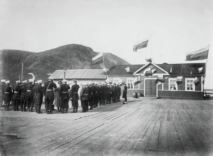 Framed Print : Arrival of a Minister of War in Aleksandrovsk Post in 1903, 1903. Creator: Ivan Nikolaevich Krasnov Framed Print : Arrival of a Minister of War in Aleksandrovsk Post in 1903, 1903. Creator: Ivan Nikolaevich Krasnov