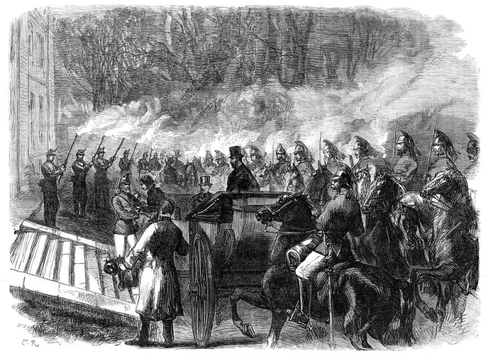 Framed Print : Arrival of the Prince and Princess of Wales at Kimbolton, 1870. Creator: C. R Framed Print : Arrival of the Prince and Princess of Wales at Kimbolton, 1870. Creator: C. R