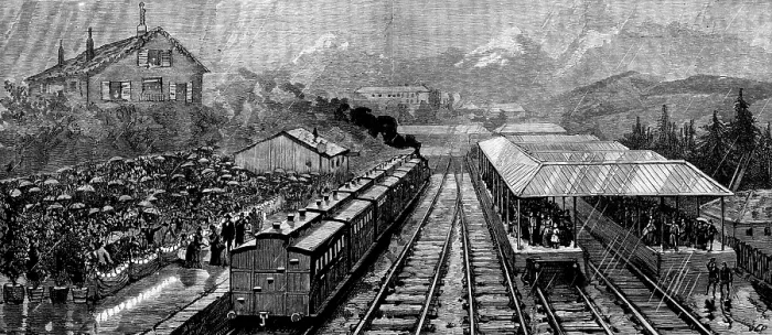 Framed Print : Arrival of the Queen at Lausanne, 1890. Creator: Unknown Framed Print : Arrival of the Queen at Lausanne, 1890. Creator: Unknown