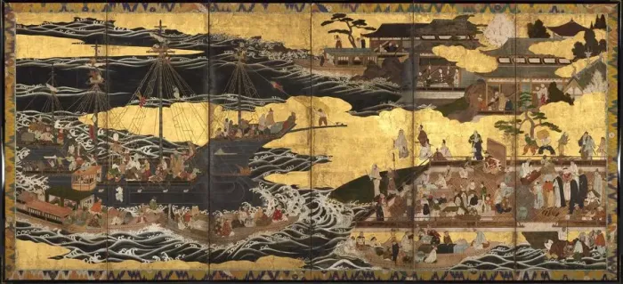Framed Print : Arrival of the Southern Barbarians, c. 1600. Creator: Unknown Framed Print : Arrival of the Southern Barbarians, c. 1600. Creator: Unknown