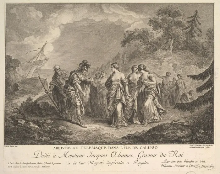Framed Print : Arrival of Telemachus at the Island of Calypso. Creators: Antoine Jean Duclos Framed Print : Arrival of Telemachus at the Island of Calypso. Creators: Antoine Jean Duclos