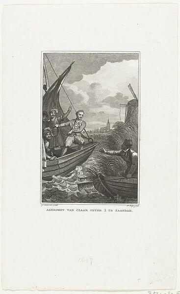 Arrival of Tsar Peter the Great in Zaandam, 1697, c. 1829. Artist: Velijn, Philippus (1787-1836)