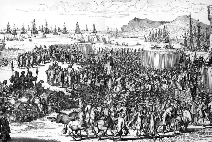 Framed Print : Arrival of William of Orange in England, 5 November 1688, (1903) Framed Print : Arrival of William of Orange in England, 5 November 1688, (1903)