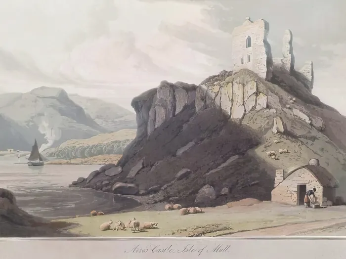 Framed Print : Arros Castle, Isle Of Mull. Creator: William Daniell Framed Print : Arros Castle, Isle Of Mull. Creator: William Daniell