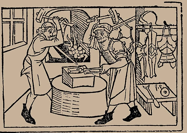 The Art of Blacksmithing. From Speculum Vitae Humanae by Rodericus Zamorensis, 1479