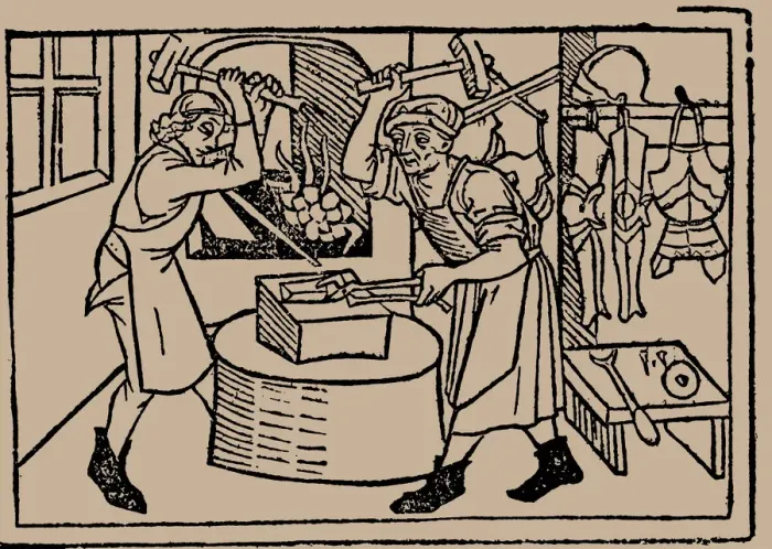 Framed Print : The Art of Blacksmithing. From Speculum Vitae Humanae by Rodericus Zamorensis, 1479 Framed Print : The Art of Blacksmithing. From Speculum Vitae Humanae by Rodericus Zamorensis, 1479