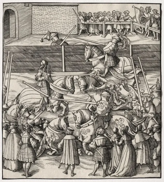 Framed Print : The Art of Jousting and Tilting, 1513-1518. Creator: Leonhard Beck (German, c. 1480-1542) Framed Print : The Art of Jousting and Tilting, 1513-1518. Creator: Leonhard Beck (German, c. 1480-1542)