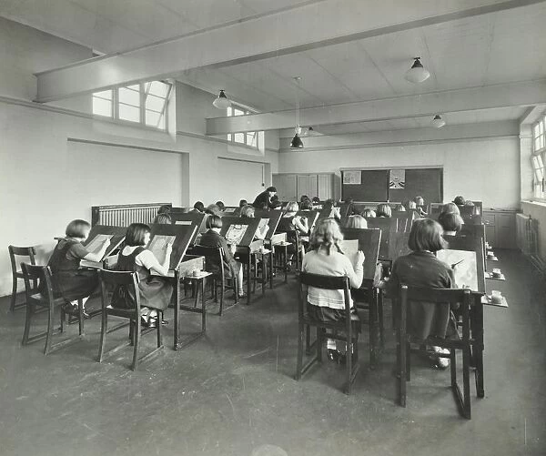 Art lesson, Wornington Road School, London, 1938