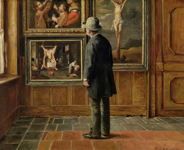 Framed Print : The Art Lover, 1884. Creator: Henri Jean Augustin de Braekeleer Framed Print : The Art Lover, 1884. Creator: Henri Jean Augustin de Braekeleer