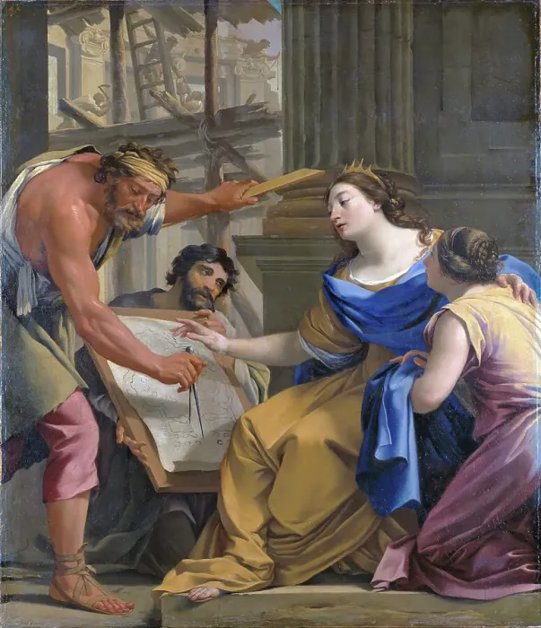Framed Print : Artemisia Building the Mausolaeum, early 1640s. Creator: Simon Vouet Framed Print : Artemisia Building the Mausolaeum, early 1640s. Creator: Simon Vouet