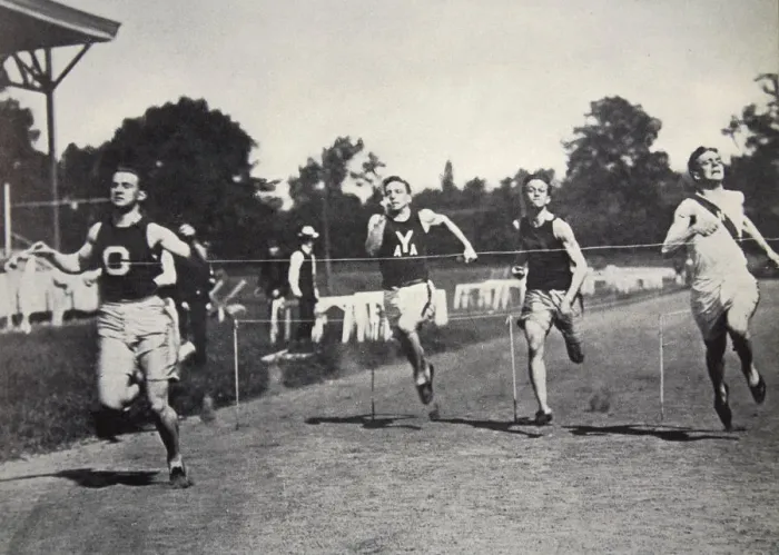 Framed Print : Arthur Duffey, American athlete, running a race, 1902. Artist: Edwin Levick Framed Print : Arthur Duffey, American athlete, running a race, 1902. Artist: Edwin Levick