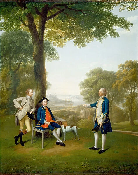 Arthur Holdsworth Conversing with Thomas Taylor and Captain Stancombe by River Dart, 1757