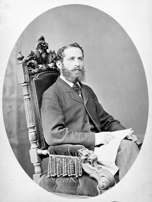 Framed Print : Arthur Schuster, seated, facing left, aged about 38, c1888. Creator: L Suscipj Framed Print : Arthur Schuster, seated, facing left, aged about 38, c1888. Creator: L Suscipj