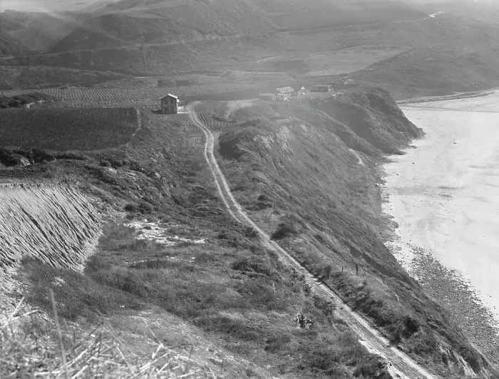 Framed Print : Artichoke farms reach to the water's edge, near Half Moon Bay, California coast, 1938. Creator: Dorothea Lange Framed Print : Artichoke farms reach to the water's edge, near Half Moon Bay, California coast, 1938. Creator: Dorothea Lange