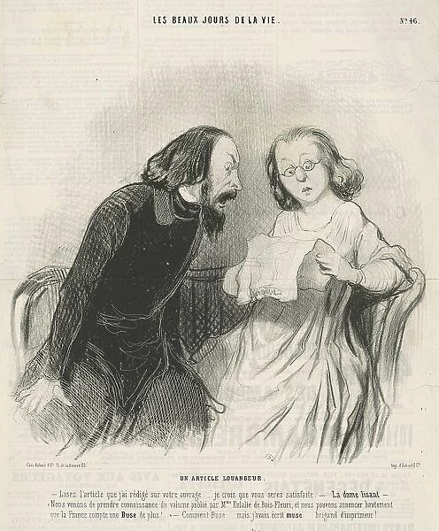 Un article louangeur, 19th century. Creator: Honore Daumier
