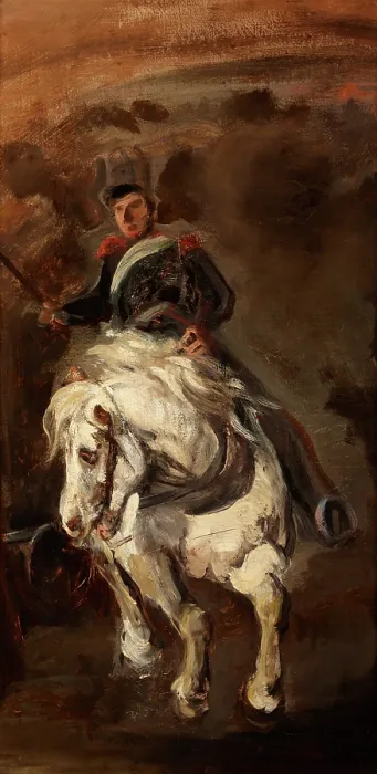 Framed Print : Artillerist on Horseback, between 1834-1835. Creator: Piotr Michalowski Framed Print : Artillerist on Horseback, between 1834-1835. Creator: Piotr Michalowski