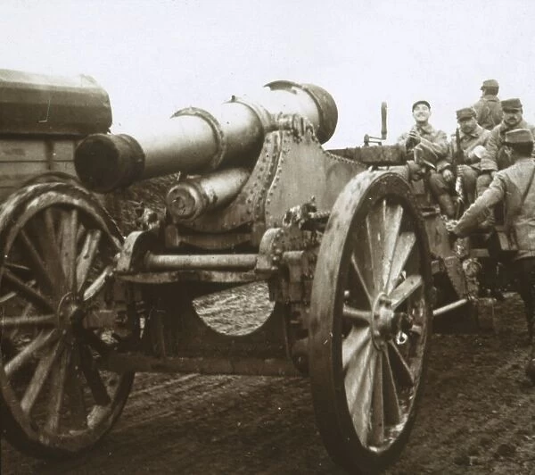 Artillery column at Verdun, northern France, c1914-c1918