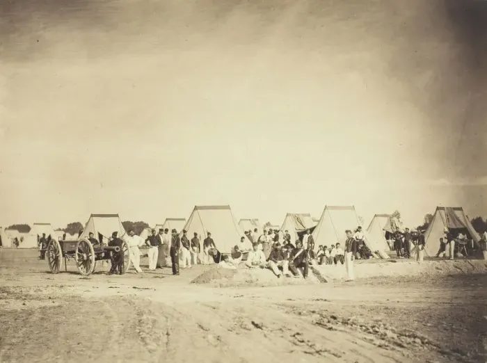 Framed Print : Artillery Encampment, Camp de Chalons, 1857. Creator: Gustave Le Gray Framed Print : Artillery Encampment, Camp de Chalons, 1857. Creator: Gustave Le Gray