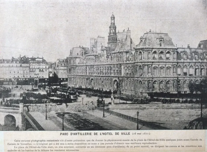 Framed Print : Artillery pieces lined up outside the Hotel de Ville, Paris, 16 May 1871 Framed Print : Artillery pieces lined up outside the Hotel de Ville, Paris, 16 May 1871