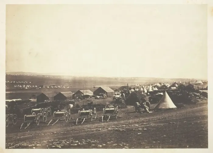 Framed Print : Artillery Waggons, Balaklava in the Distance, 1855. Creator: Roger Fenton Framed Print : Artillery Waggons, Balaklava in the Distance, 1855. Creator: Roger Fenton