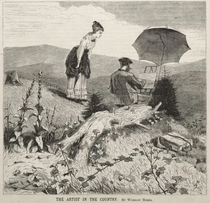 Framed Print : The Artist in the Country, 1869. Creator: Winslow Homer (American, 1836-1910) Framed Print : The Artist in the Country, 1869. Creator: Winslow Homer (American, 1836-1910)