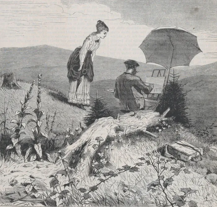 Framed Print : The Artist in the Country (Appletons Journal, Vol. I), June 19, 1869 Framed Print : The Artist in the Country (Appletons Journal, Vol. I), June 19, 1869