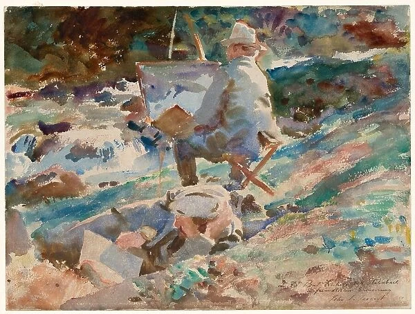 An Artist at His Easel, 1914. Creator: John Singer Sargent