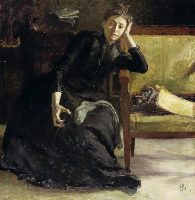 Framed Print : The Artist Eva Bonnier, 1889. Creator: Sven Richard Bergh Framed Print : The Artist Eva Bonnier, 1889. Creator: Sven Richard Bergh