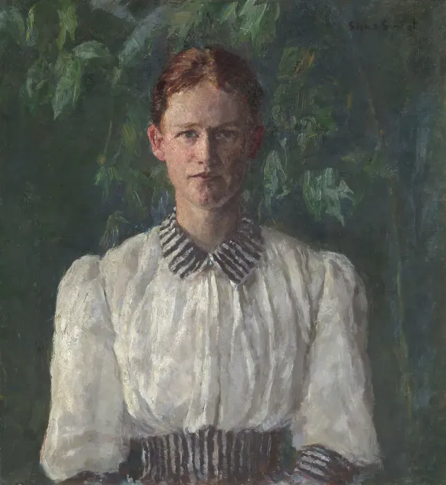 Framed Print : The Artist Helga Ring (Reusch), 1890. Creator: Signe Scheel Framed Print : The Artist Helga Ring (Reusch), 1890. Creator: Signe Scheel