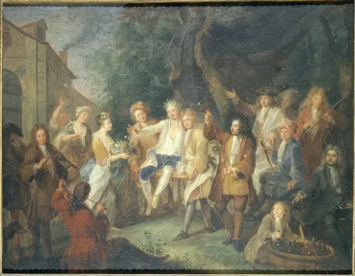 Framed Print : Artist meeting, around 1700, c1700. Creator: Unknown Framed Print : Artist meeting, around 1700, c1700. Creator: Unknown