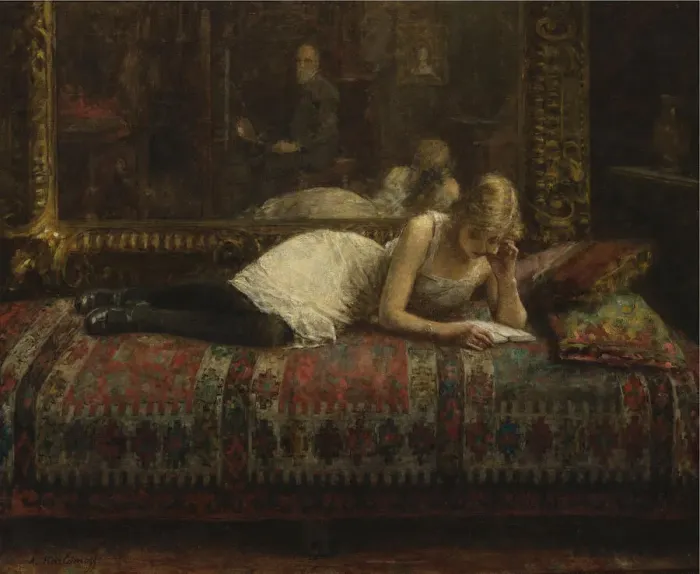 Framed Print : The Artist and His Model. Artist: Harlamov (Harlamoff), Alexei Alexeyevich (1840-1922) Framed Print : The Artist and His Model. Artist: Harlamov (Harlamoff), Alexei Alexeyevich (1840-1922)