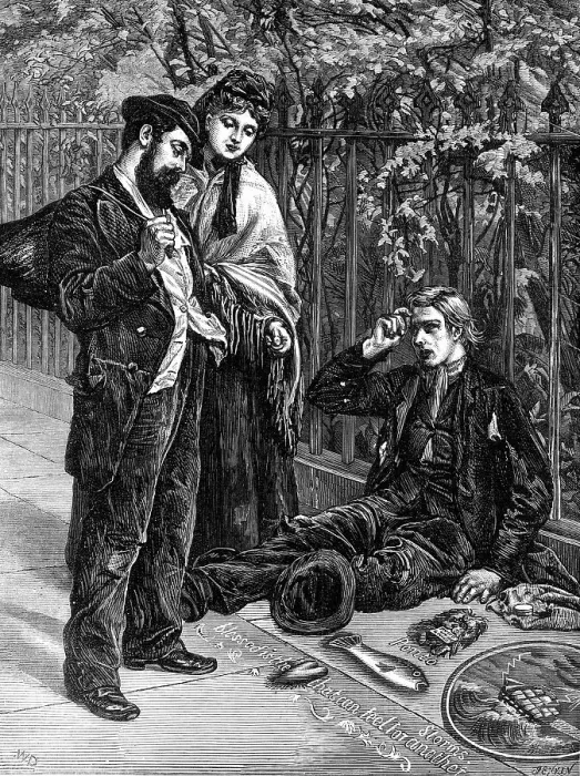 Framed Print : An artist of the pavement, 1872. Creator: Jenkin Framed Print : An artist of the pavement, 1872. Creator: Jenkin
