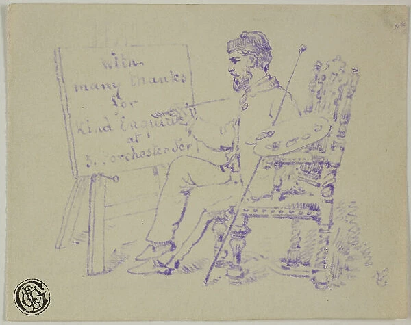 Artist Seated at Easel, n.d. Creator: Nicholas Chevalier
