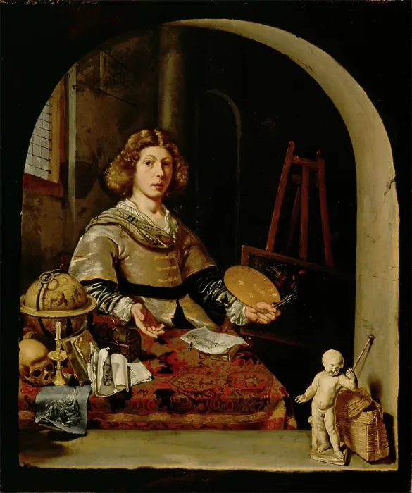 Framed Print : The Artist in His Studio, c.between 1665 and 1670. Creator: Cornelis Bisschop Framed Print : The Artist in His Studio, c.between 1665 and 1670. Creator: Cornelis Bisschop
