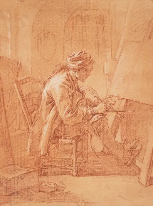 Framed Print : The Artist in His Studio (image 2 of 2), c1733. Creator: Francois Boucher Framed Print : The Artist in His Studio (image 2 of 2), c1733. Creator: Francois Boucher