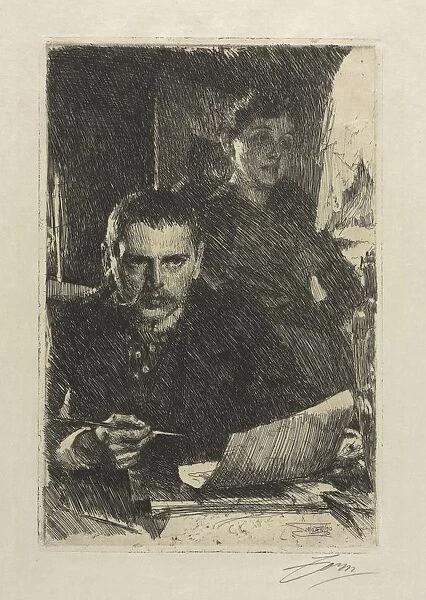 The Artist and His Wife, 1890. Creator: Anders Zorn (Swedish, 1860-1920)