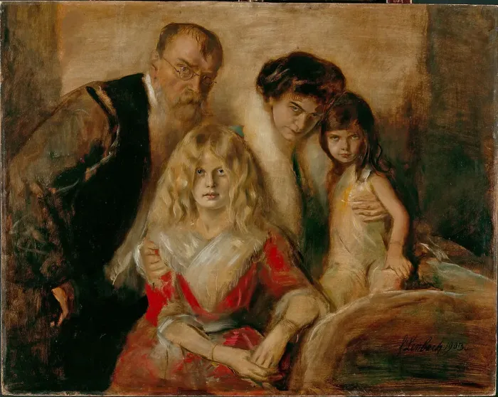 Framed Print : The Artist with his Wife and Children. Artist: Lenbach, Franz, von (1836-1904) Framed Print : The Artist with his Wife and Children. Artist: Lenbach, Franz, von (1836-1904)