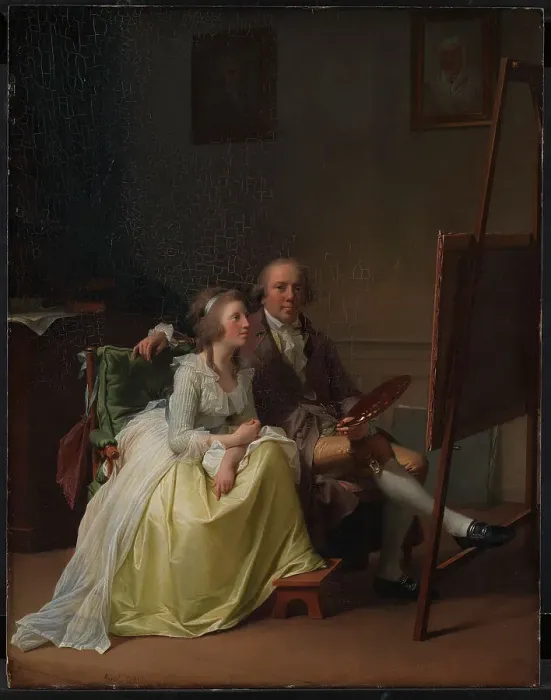 Framed Print : The Artist and his Wife Rosine, née Dorschel, 1791. Creator: Jens Juel Framed Print : The Artist and his Wife Rosine, née Dorschel, 1791. Creator: Jens Juel