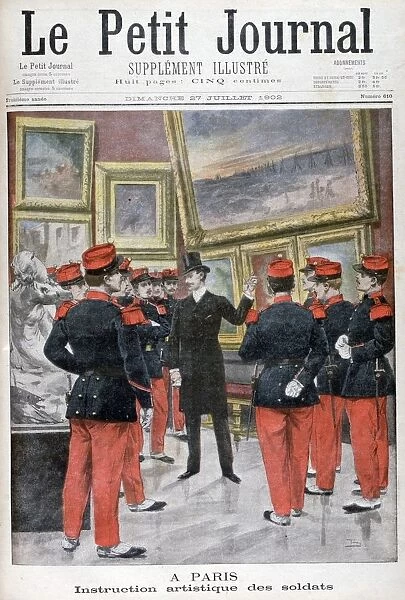 Artistic instruction of French soldiers at the Salon, Paris, 1902