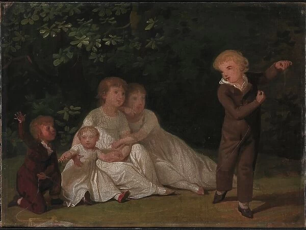 The Artist's Five Children in a garden. Study, 1801. Creator: Jens Juel