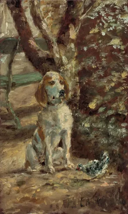 Framed Print : The Artists Dog Fleche, c. 1881. Creator: Henri de Toulouse-Lautrec Framed Print : The Artists Dog Fleche, c. 1881. Creator: Henri de Toulouse-Lautrec