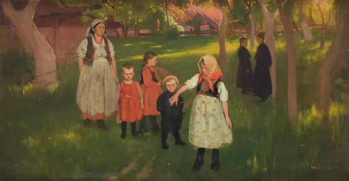 Framed Print : The Artist's Family, 1905. Creator: Wlodzimierz Tetmajer Framed Print : The Artist's Family, 1905. Creator: Wlodzimierz Tetmajer